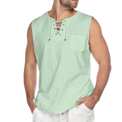 China Factory wholesale 100% cotton vest designers premium loose oversized breathable sleeveless t-shirt for men for sale