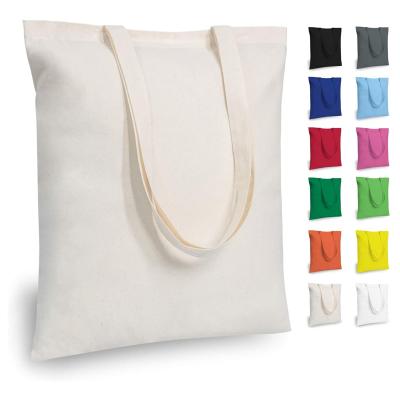 China Wholesale Eco-friendly Handle Canvas Bag Custom Print Promotional 100% Cotton Canvas Tote Bag for sale