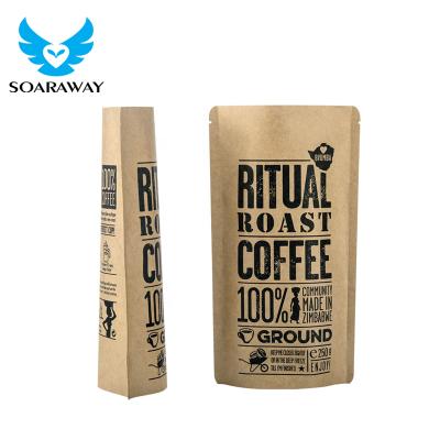 China Security Free Design Printed Zip Lock Resealable Biodegradable Coffee Powder PLA Packaging Bags for sale