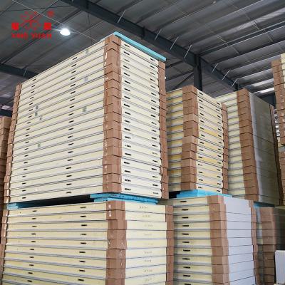 China Traditional Polyurethane Sandwich Aluminum Cold Room Panels Insulated Price Storage Fire Proof/ Freezer Room PU Panel Sandwich for sale