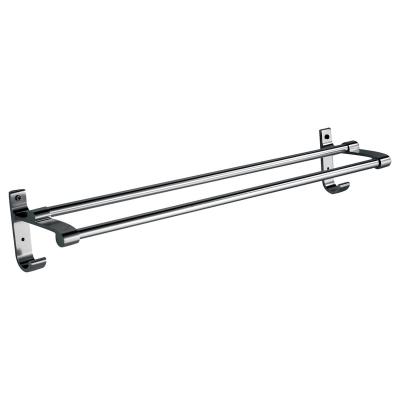 China Luxury Double Pole Hotel Wall Mounted Towel Rack High Quality 1642 Stationary Freestanding Towel Racks Being Used In Bathroom for sale