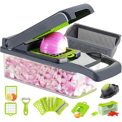 China Multi Operated Kitchen Sustainable Vegetable Cleaver Cutter Vegetable Slicer,Food Safe Manual Onion Salad Cutter Vegetable Cleaver for sale