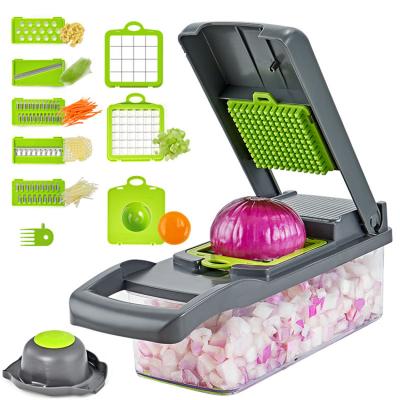 China Viable Amazon Hit Kitchen Accessories 12 in 1 Chopper Mandoline Slicer Multifunctional Vegetable Food Cutter Veggie Onion Chopper for sale