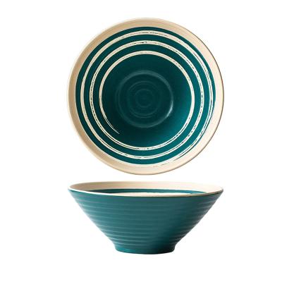 China Sustainable Wholesale Ceramic Stoneware Bowl For Dinner Japan Style Ramen Bowl Soup Bowl for sale