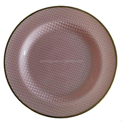 China Silver Gold Rim Glass Charger Wedding Plates CLASSIC for sale