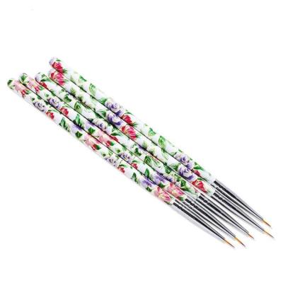 China NAIL Timissfox Handle Acrylic Nails Art Nail Brush With Custom Line Set Nail Pen Engraving Logo Drawing Pen for sale