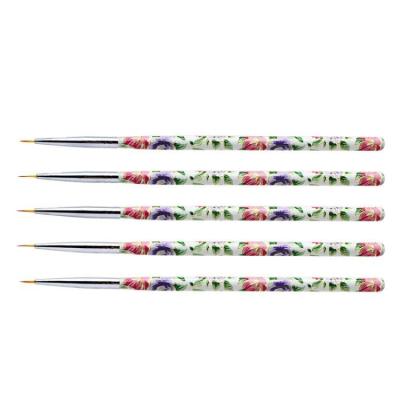 China NAIL High Quality Nylon Nails Brush Metal and Wood Nail Pen Nail Art Brushes for sale