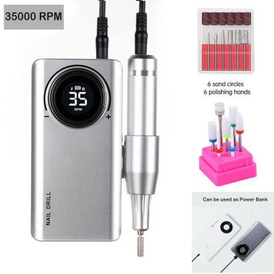 China Alloy+ABS Beautify Makeup Nail Industry Use Nail Drill Machine For Polishing Men's Gray Black Toenail for sale