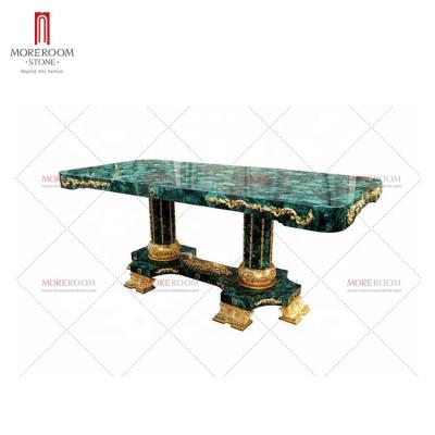 China Modern luxury gemstone malachite green table top raw stone furniture for sale for sale