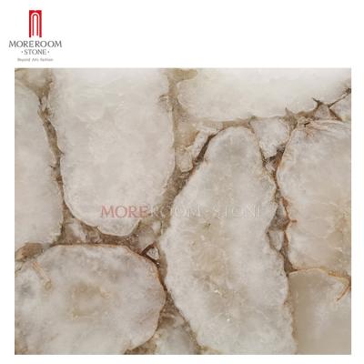 China Wholesale A grade large white semi precious agate geode stone slab for sale for sale