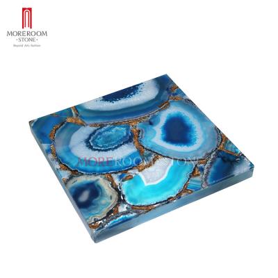 China Chinese Seamless Natural Blue Europe Agate Slab for sale