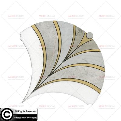 China Supplier CLASSIC Unique Helix Shaped Marble Brass Mosaic Modern Porcelain Wall Tile Decoration for sale