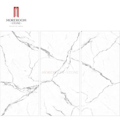 China Glazed tiles calacatta marble metallic look Foshan glazed porcelain large size tile dining top for sale