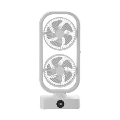 China Dual Headed Dual ABS Mini Electronic USB High Quality Adjustable Fast Dash Fan Air Heads Fan for sale