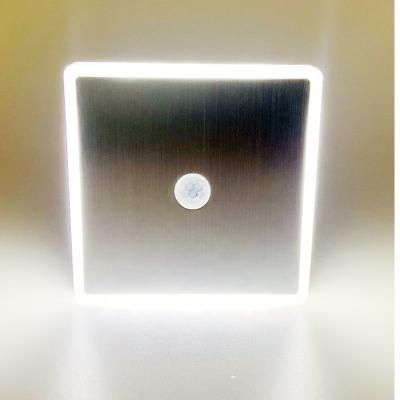 China Modern Aluminum Wireless Indoor Battery Operated Kids Night PIR Induction Wall Light AA Cover LED Motion Sensor Lamp for sale