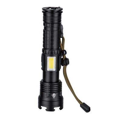 China Emergency Led Flashlight 18650 Battery High Power Rechargeable Aluminum 1200 Lumens Super Bright Handheld Zoomable Torch for sale