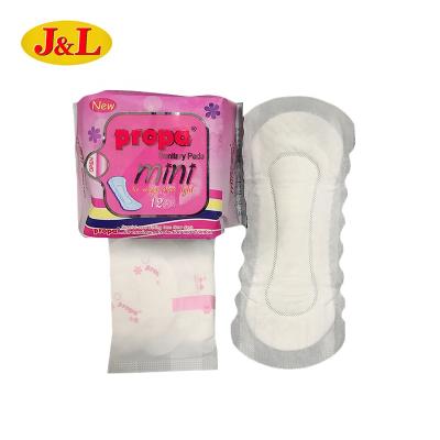 China Newest PROPA Breathable Soft Care Cotton Mini Sanitary Napkins Lady Women Panty Adhesive Liner for sale