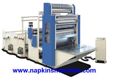 China Flat Box Packing Facial Tissue Machine With Embossing / Folding Unit And Cutting for sale