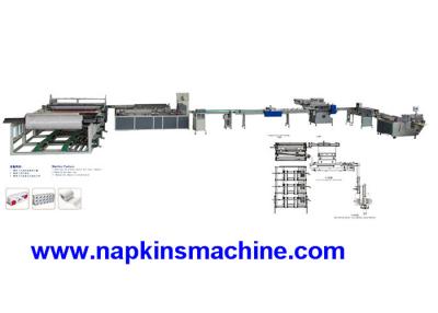 China Cadena de producción del rollo de retrete de diez Rolls, el rebobinar y máquina perforada del papel higiénico en venta