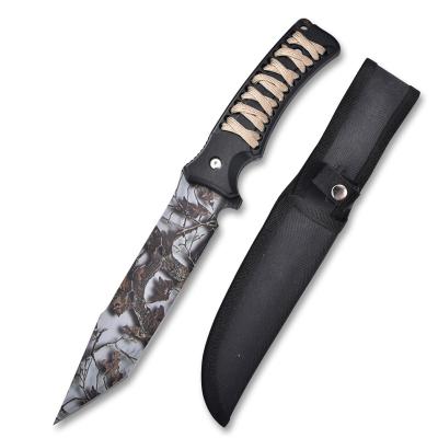 China Jungle Non-variable High Fixed Blade Outdoor Survival Stainless Steel Hardness Camping Straight Knife for sale