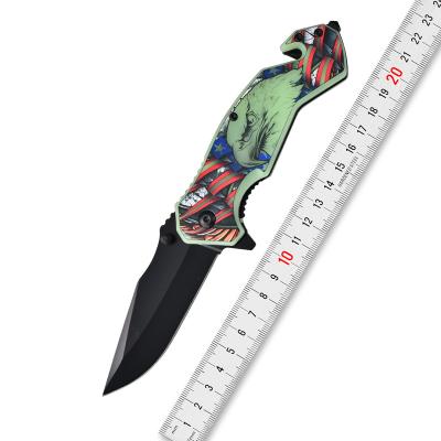 China Non-variable Fluorescent Outdoor Multifunctional Knife Jungle Folding Handle Climbing Camping Knife for sale