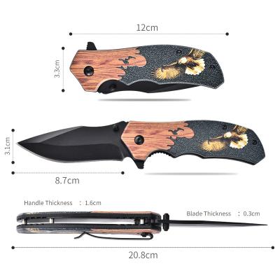 China Jungle Non-variable Plastic Adventure Wilderness Handle Outdoor Multi-Functional Imitation-Wood Folding Knife for sale