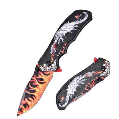 China Non-variable 3D Colors Stainless Steel Blade Jungle Outdoor Adventure Camping Folding Knife for sale