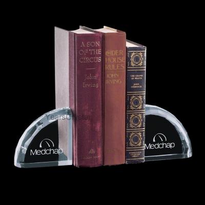 China Home Office Decorative Book Holders Custom Europe Factory Book Ends Glass Crystal Bookends for sale