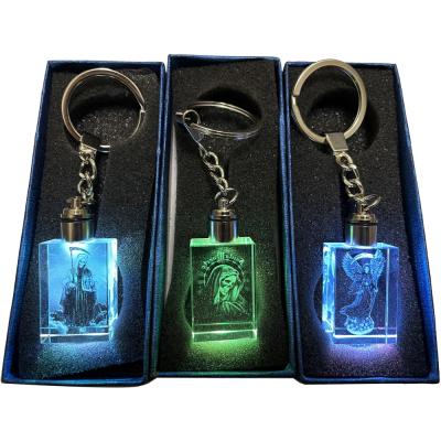 China Golden Age Ceremony Customized Grim Reaper Keychain Azrael Death keyholder Mexico Santa muerte keychains with led for sale