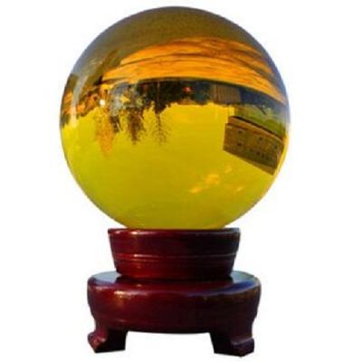 China Europe factory crystal spheres colored glass yellow crystal ball for decoration for sale