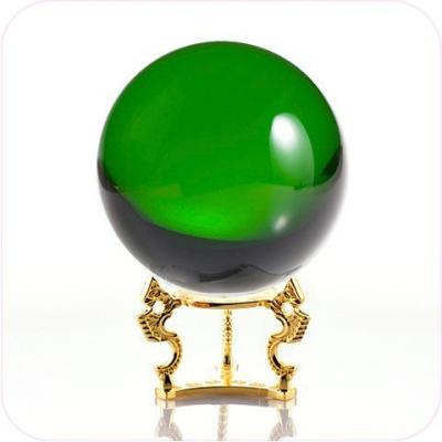 China Europe hot sale solid crystal ball decorative green glass sphere without base for sale