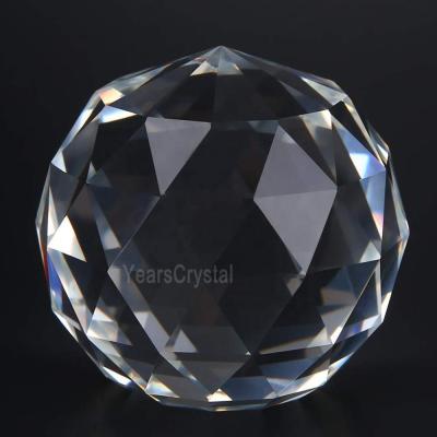 China Europe Hotsale Clear Prism Cut Translucent Faceted Glass Crystal Sphere Ball For Office Home Hotel Decor for sale