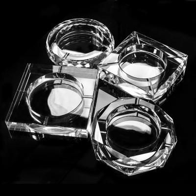 China Europe Factory Custom Engraved Glass Ashtray Crystal Ashtray With Customized Design for sale