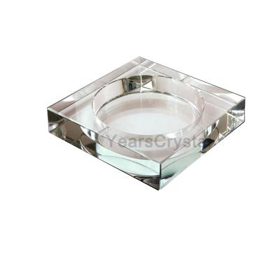 China Europe New Arrival Custom Rectangle Cigar Glass Crystal Ashtray With 4 Slots for sale