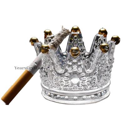 China Europe YearsCrystal Crown Glass Elegant Romantic Crystal Ashtray for sale