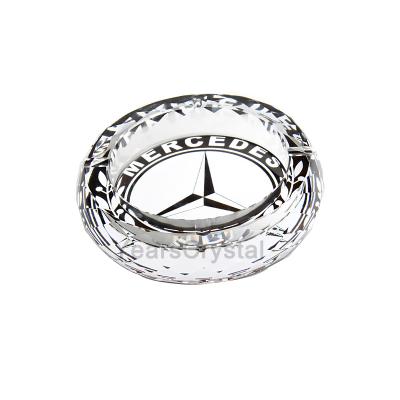 China Hot sale Europe 3D diamond laser car brand cheap custom logo crystal glass ashtray for sale