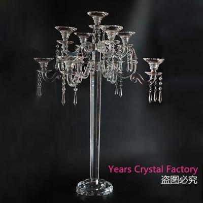 China Festival Decoration Glass Votive Candelabra Wedding Table Centerpiece Crystal Candelabra for sale