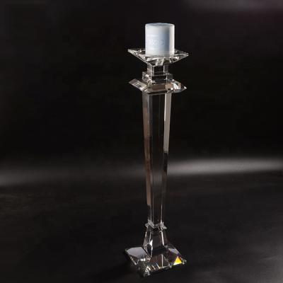 China Tall weddings restaurant table lamps crystal candelabra candle holders for wedding dining room candlestick for sale