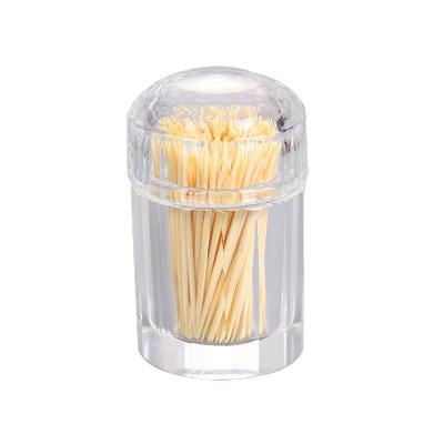 China Stocked Crystal Glass Toothpick Box Toothpick Box Tabletop Decoration Custom Cosmetic Tips Accessories Glass Holder for sale