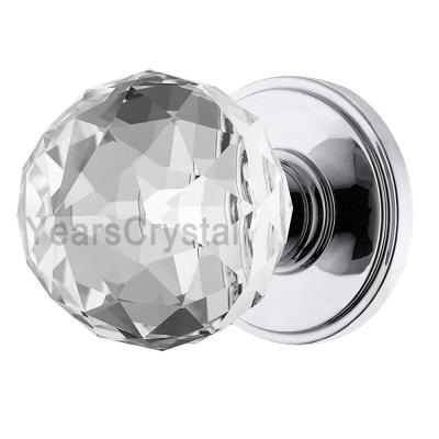 China Europe 2021 New Arrivals Enchant Accessories Round Door Cabinet Handle Faceted Crystal Acrylic Door Knobs for sale