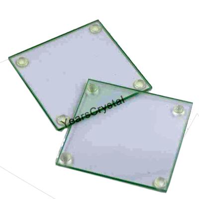 China Europe Personalized Heat Resistant Sublimation White Crystal Glass Coasters For Grand Occasions for sale