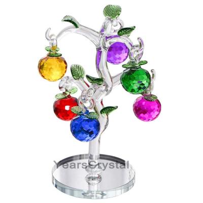 China Europe Style 7inches Crystal Apple Tree For Bedroom Office Bar Desk Decoration Party Home Wedding for sale