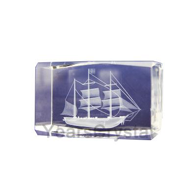 China Wholesale China YearsCrystal 3d laser engraved sailing boat crystal for sale