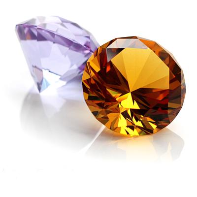 China Europe hotsale honey diamonds art amber glass crystal diamond for wedding decoration for sale