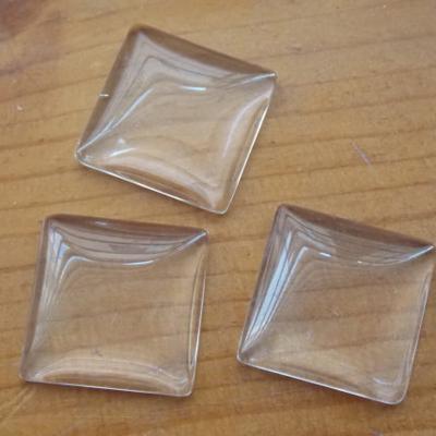 China R-2328 Pleochroic/Pleochroism High Clarity Square Picture Pendant Trays and Frames 25mm Crystal Glass Cabochons Vintage Blank for sale