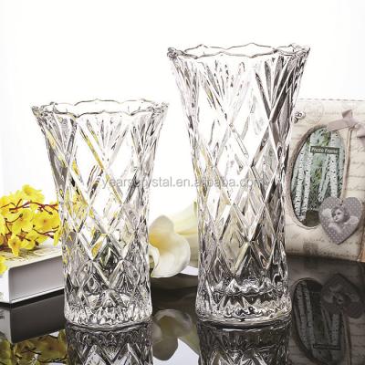 China Europe Hot Sales Flower Glass Vases Home Decoration 10 INCH Crystal Vases For Wedding Centerpieces Large for sale