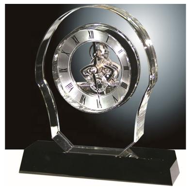 China Europe New Arrival Large Table Decoration Crystal Glass Clock Art With Battery for sale