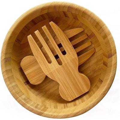 China Sustainable Eco-friendly Large Size Bamboo Fruit Vegetable Salad Bowl for Kitchen(Single Bowl) for sale