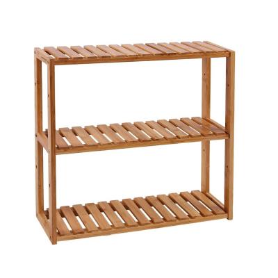 China Sustainable Multifunctional Free Standing Storage Rack, 2-Tier 100% Bamboo Bathroom Corner Shelf With Acrylic Flat for sale