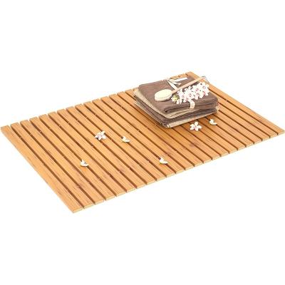 China Sustainable Bath Shower Spa Luxury Rolled Bamboo Sauna Mat for sale